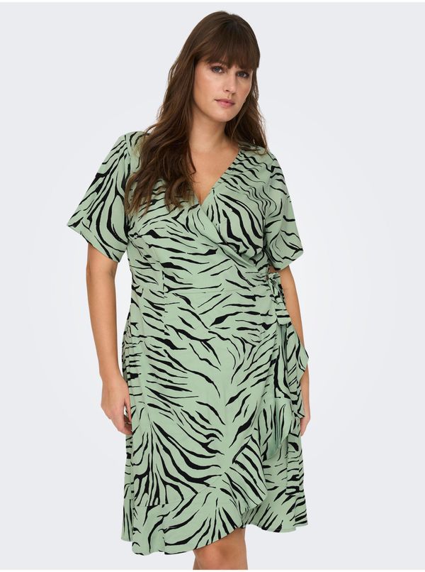Only Light green ladies patterned wrap dress ONLY CARMAKOMA Livia - Women