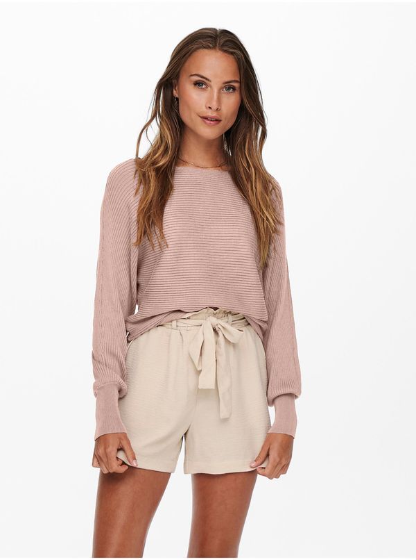 Only Light pink womens ribbed sweater ONLY Adaline - Women