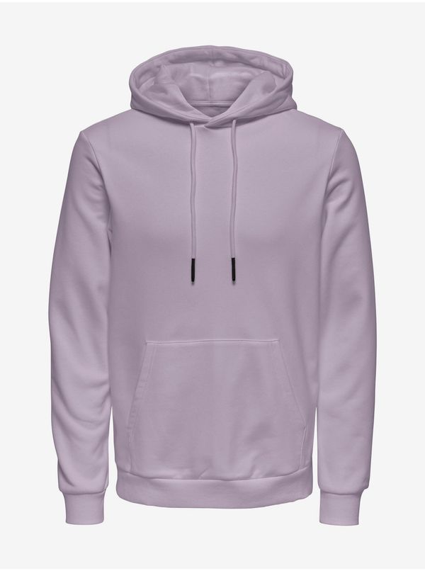 Only Light purple Mens Basic Hoodie ONLY & SONS Ceres - Men