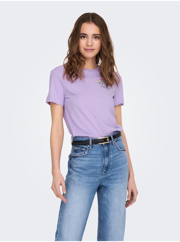 Only Light purple women's T-shirt ONLY Emma - Women