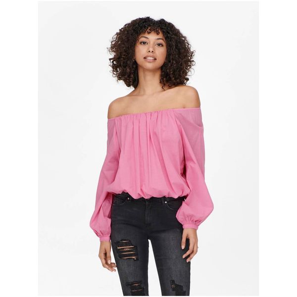Only Only Allie Pink Blouse with Exposed Shoulders - Women