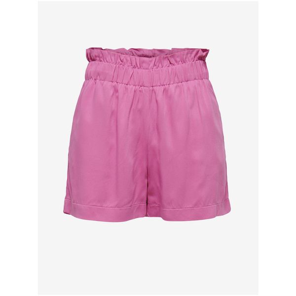 Only Only Caly Pink High Waist Shorts - Women