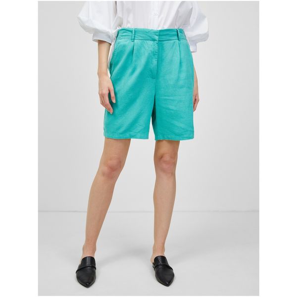 Only Only Caro Turquoise Linen Shorts - Women