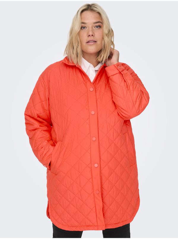 Only Orange Ladies Quilted Light Coat ONLY CARMAKOMA New Tanzia - Ladies