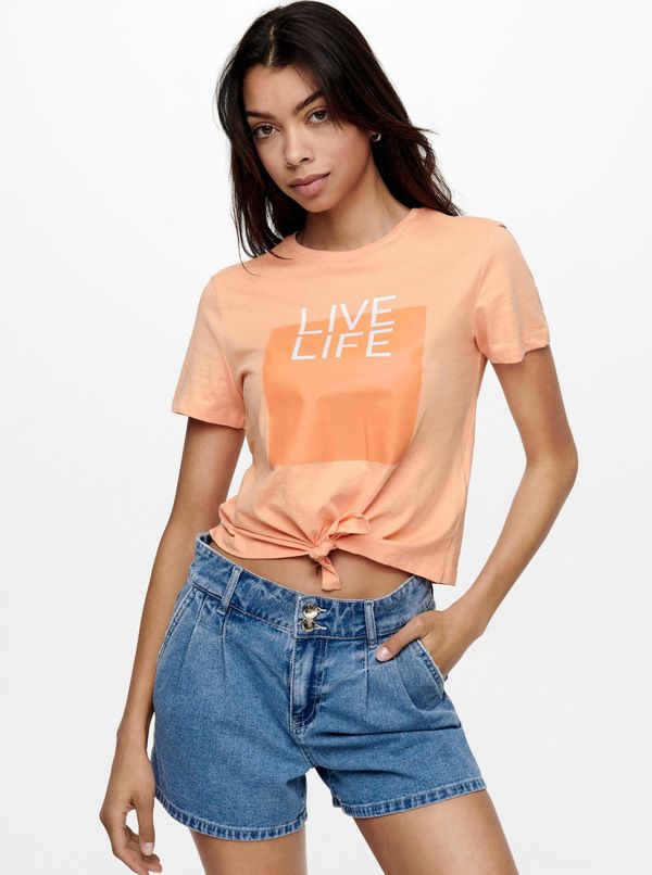 Only Orange T-shirt with PRINT ONLY - Women