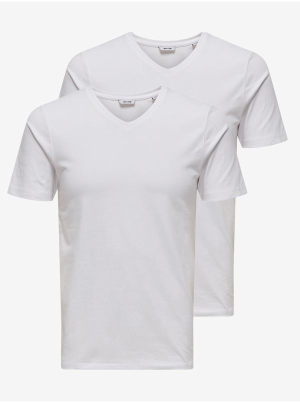 Only Set of two men's basic T-shirts in white ONLY & SONS - Men