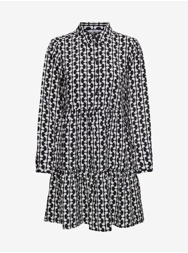 Only White and Black Women Patterned Shirt Dress ONLY Sandy - Women