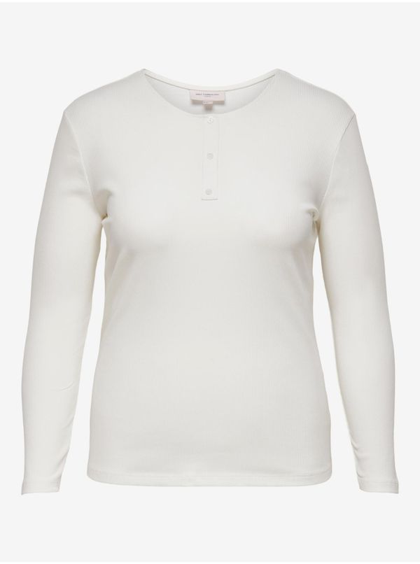 Only White Basic Long Sleeve T-Shirt ONLY CARMAKOMA Adda - Women