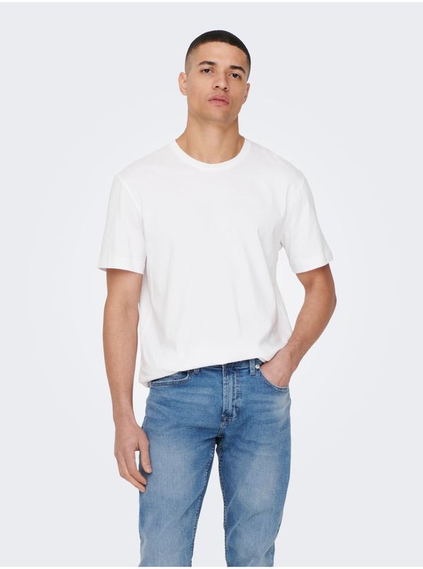 Only White Men Basic T-Shirt ONLY & SONS Max Life - Men
