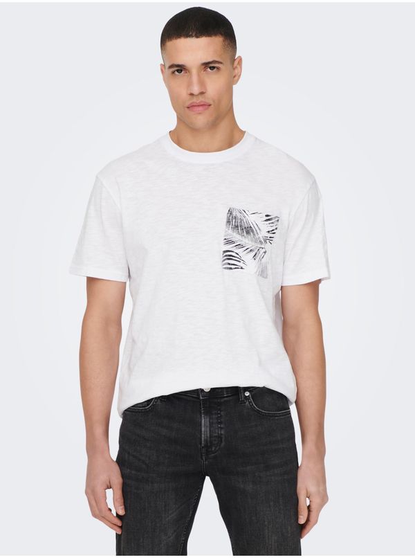 Only White Men's T-Shirt ONLY & SONS Perry - Men