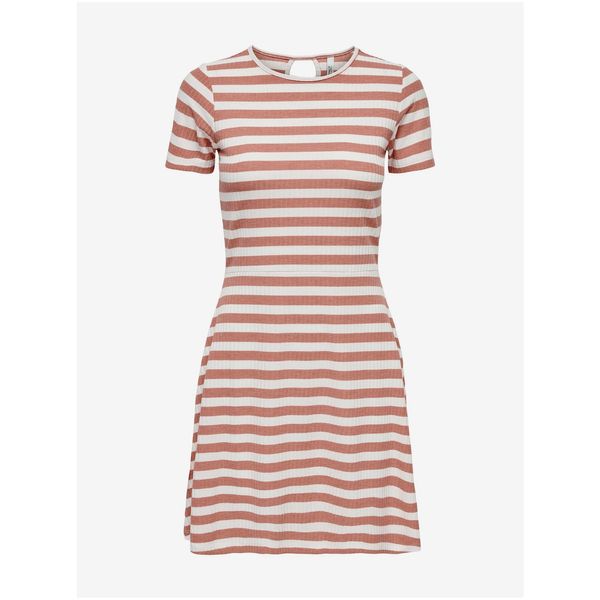 Only White-Orange Striped Dress ONLY Emma - Women