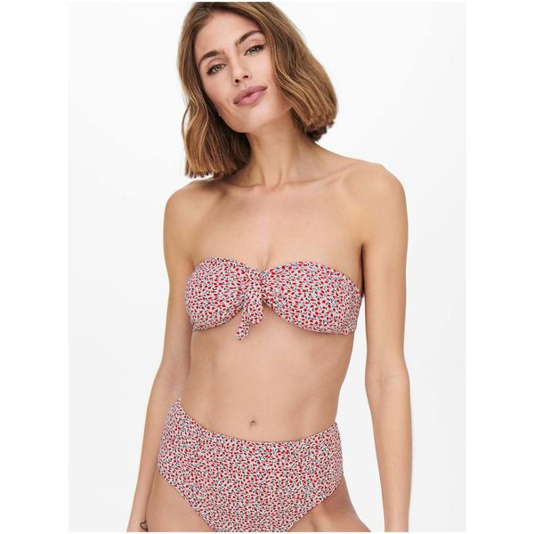 Only White-red floral swimsuit top ONLY Ella - Women