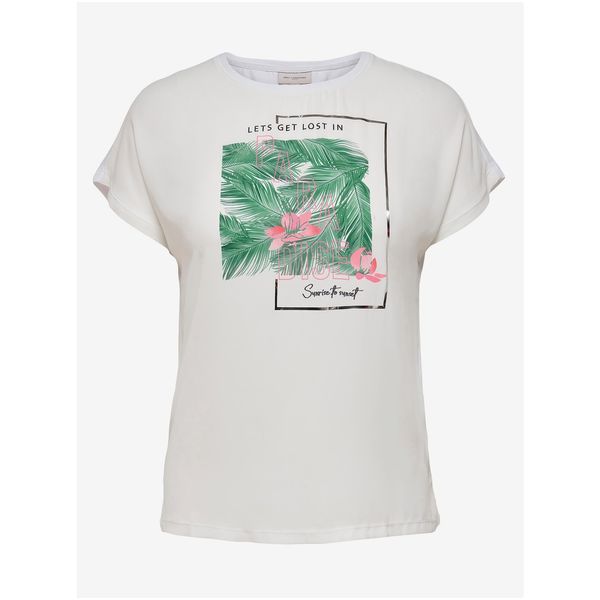 Only White T-shirt with print ONLY CARMAKOMA Ketty - Women