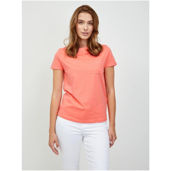 Orsay Apricot basic T-shirt with pocket ORSAY - Women