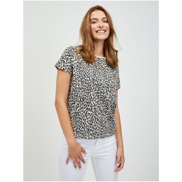 Orsay Beige T-shirt with animal pattern ORSAY - Women
