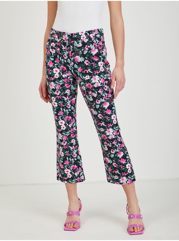 Orsay Black Women's Shortened Flowered Trousers ORSAY - Women