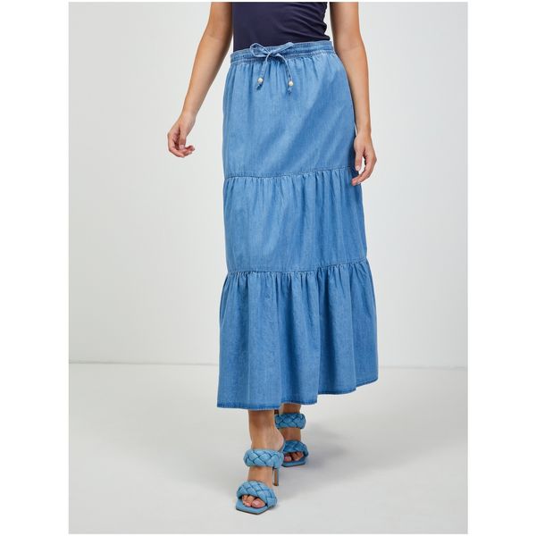 Orsay Blue denim maxi skirt with ruffles ORSAY - Women