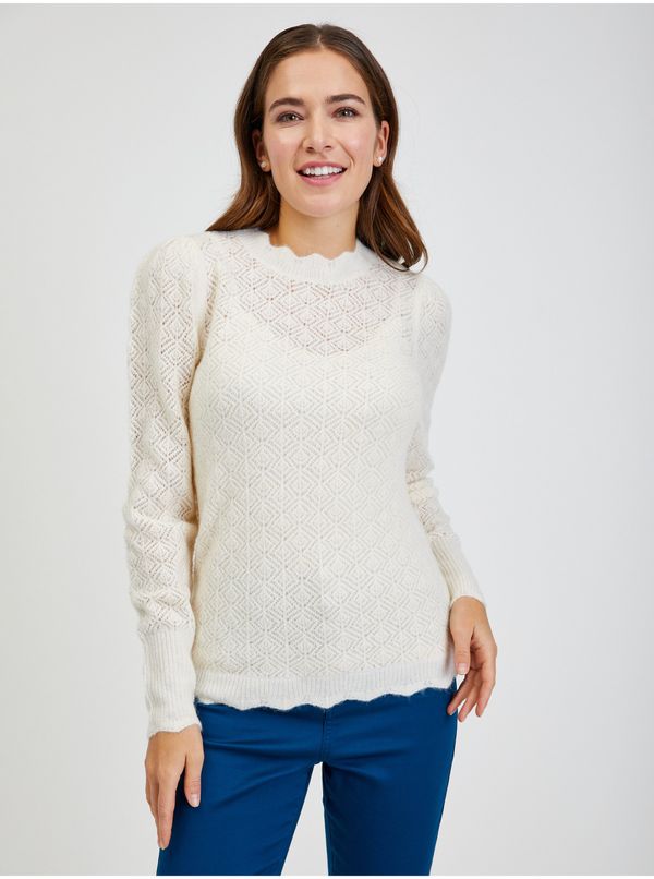 Orsay Cream women's perforated sweater ORSAY - Women