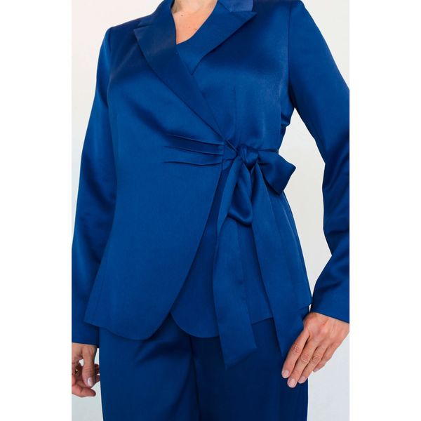 Orsay Dark blue satin jacket with ORSAY tie - Women