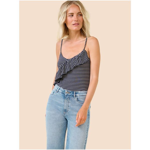 Orsay Dark Blue Striped Tank Top with Ruffle ORSAY - Women