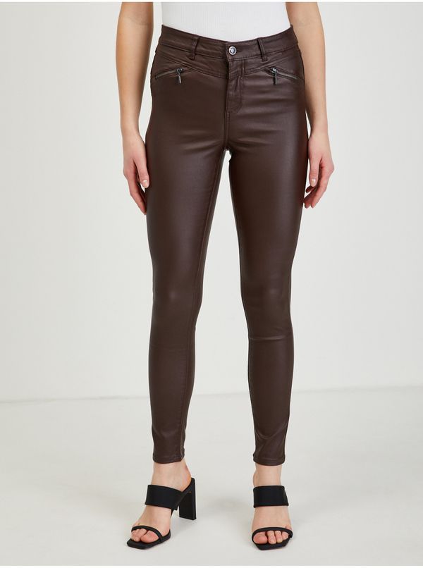 Orsay Dark brown women's leatherette pants ORSAY - Ladies
