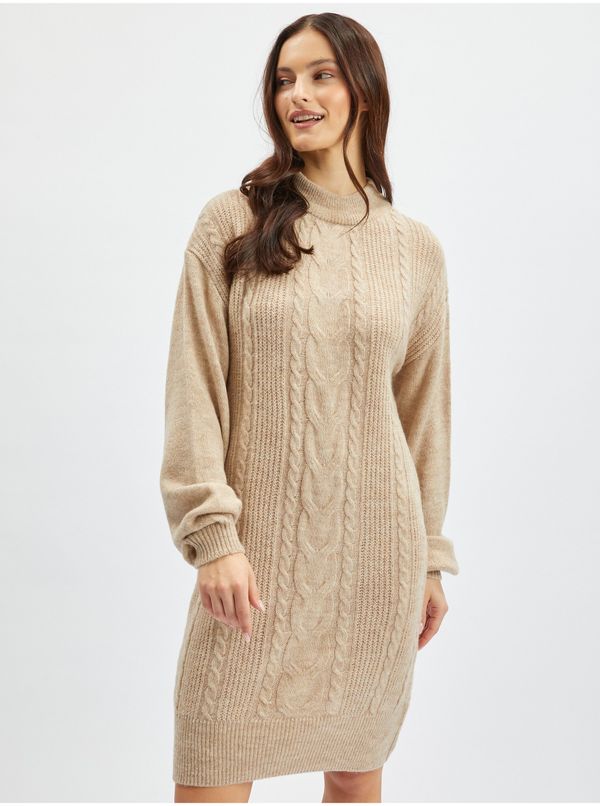 Orsay Orsay Beige Ladies Sweater Dress - Women