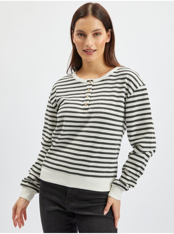 Orsay Orsay Black & White Ladies Striped Sweatshirt - Women