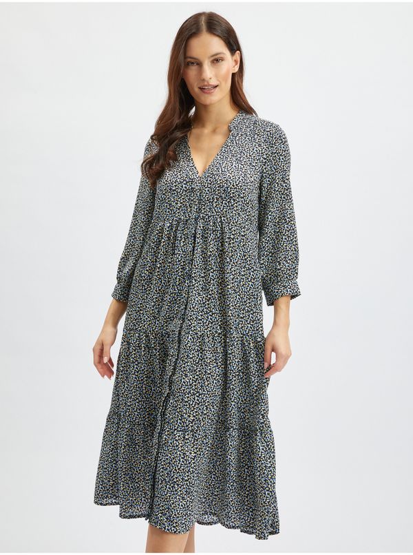 Orsay Orsay Blue-Black Women Patterned Shirt Dress - Women