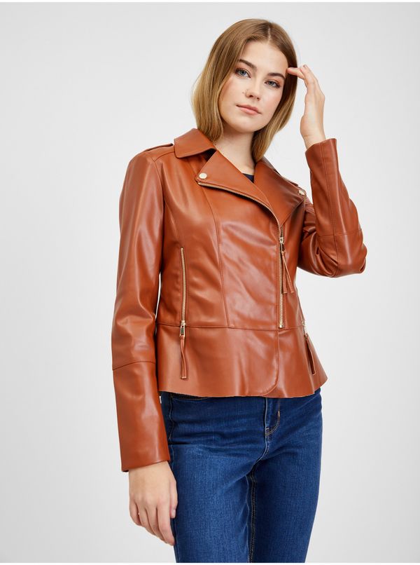 Orsay Orsay Brown Ladies Leatherette Jacket - Ladies
