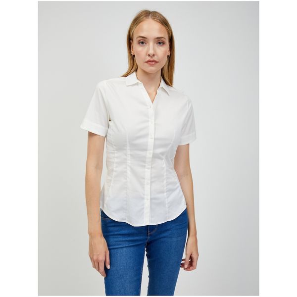 Orsay ORSAY Cream Short Sleeve Shirt - Women