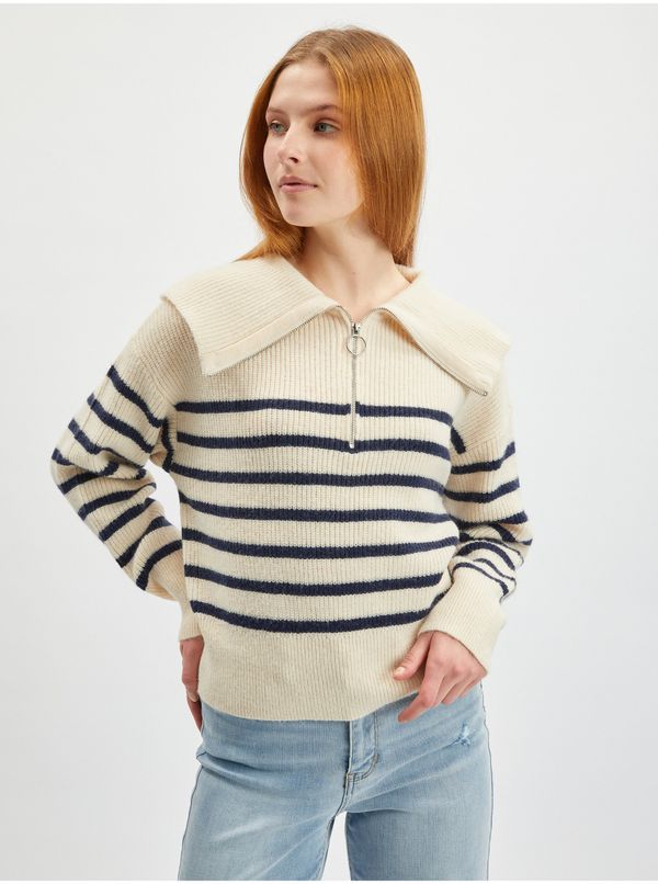 Orsay Orsay Cream Women Striped Sweater - Women
