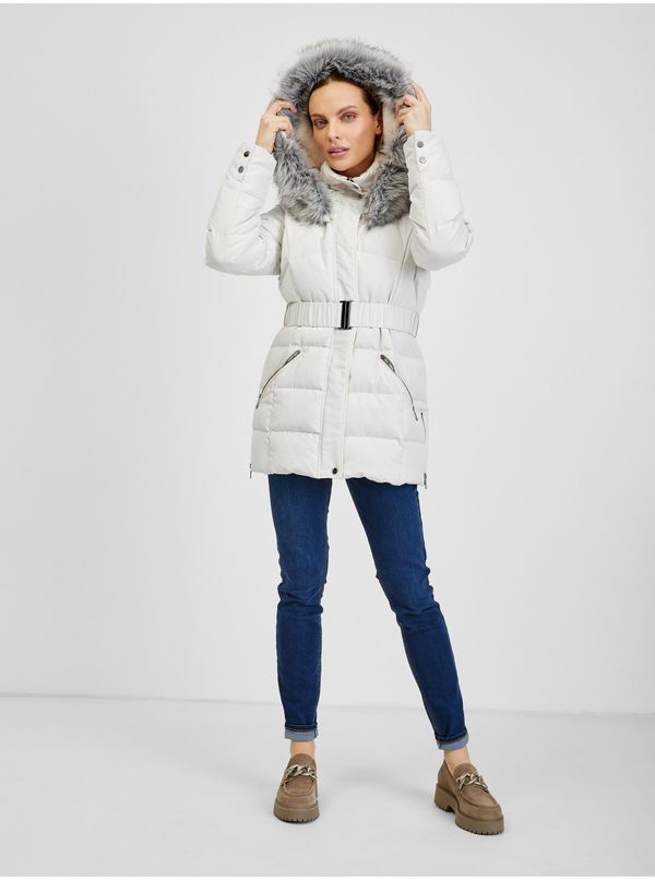 Orsay Orsay Creamy Women's Winter Quilted Jacket with Strap - Women