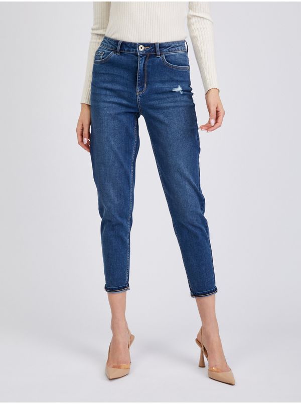 Orsay Orsay Dark Blue Women Shortened Mom Fit Jeans - Women