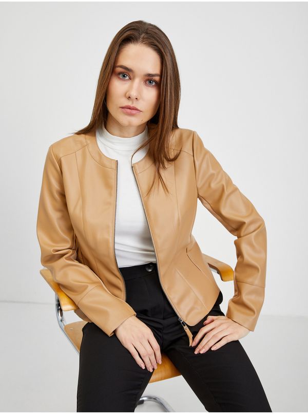 Orsay Orsay Light brown women's leatherette jacket - Ladies