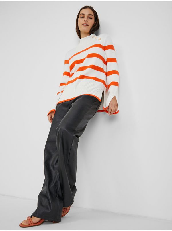 Orsay Orsay Orange-White Women Striped Sweater - Women