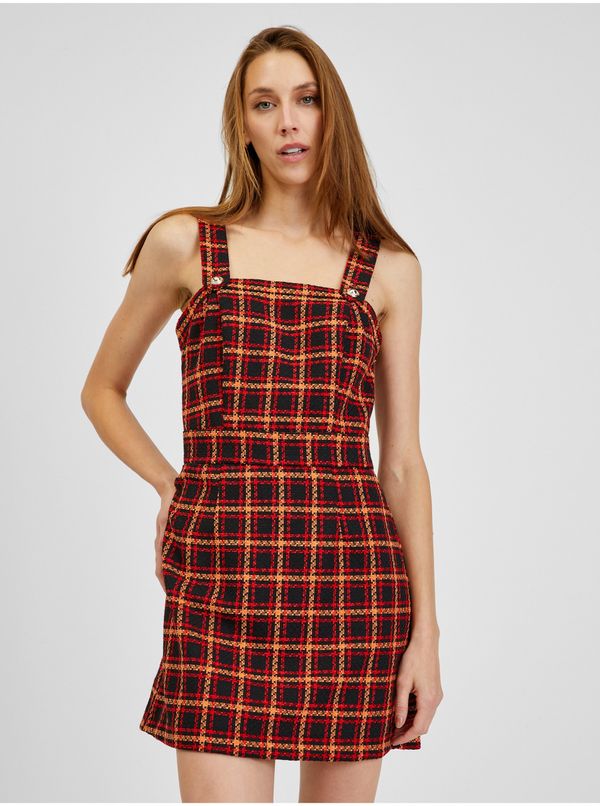 Orsay Orsay Red-Black Ladies Checkered Dress - Ladies