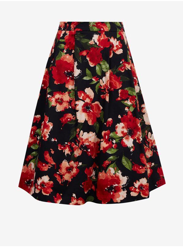 Orsay Orsay Red-Black Ladies Floral Skirt - Women