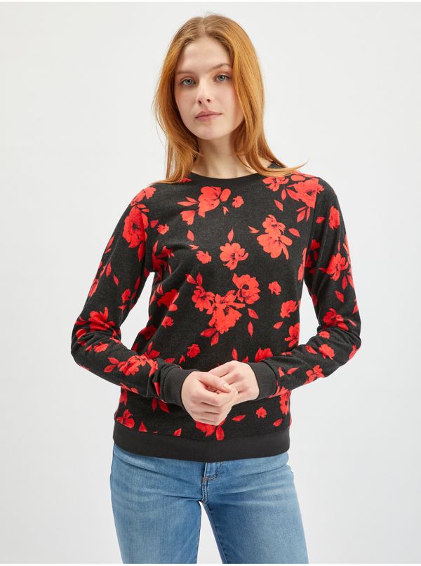 Orsay Orsay Red-Black Women Floral Sweatshirt - Women