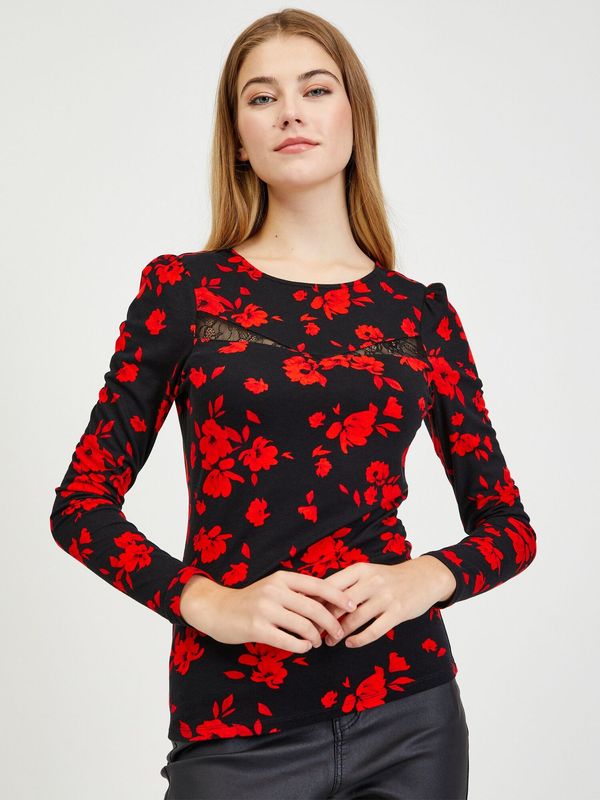 Orsay Orsay Red-Black Women Floral T-Shirt - Women