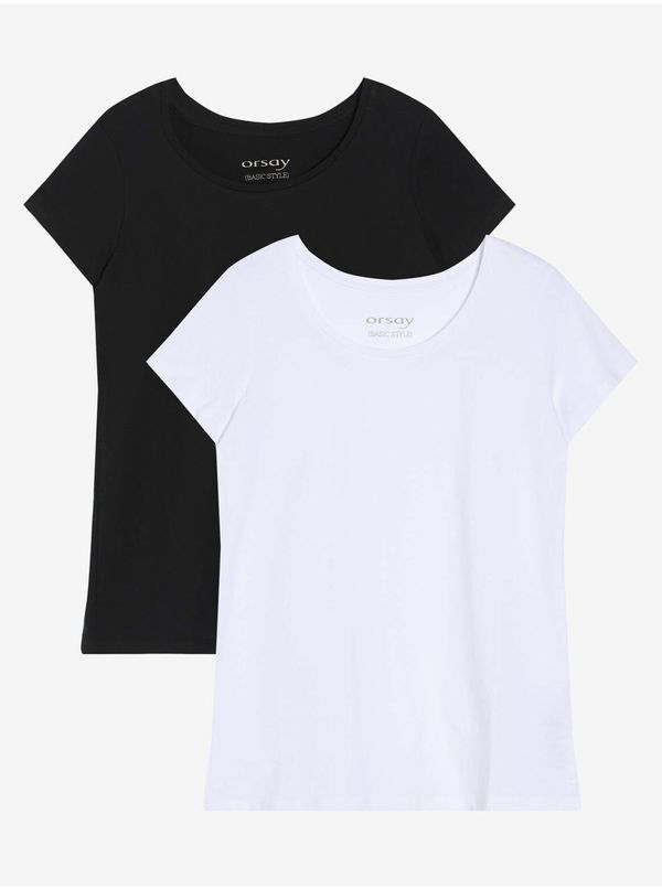 Orsay Orsay Set of two women's basic T-shirts in white and black - Women