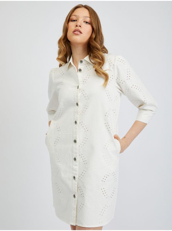 Orsay Orsay White Denim Shirt Dress - Women