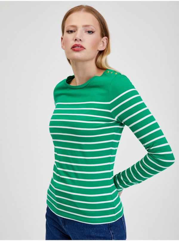 Orsay Orsay White Green Women Striped T-Shirt - Women