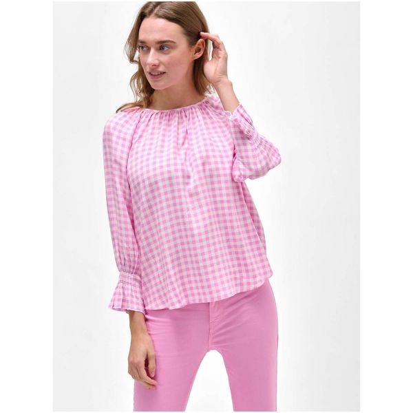 Orsay Pink Plaid Blouse with Long Sleeves ORSAY - Women