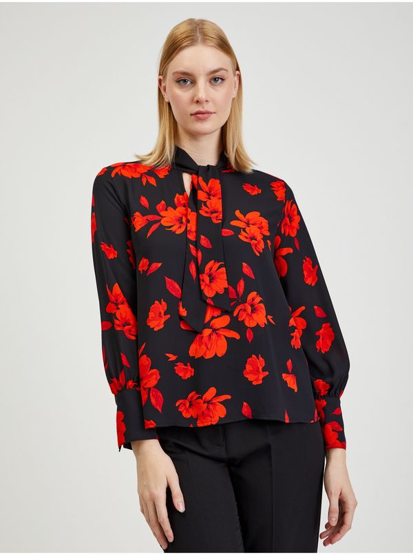 Orsay Red-black women's floral blouse ORSAY - Ladies