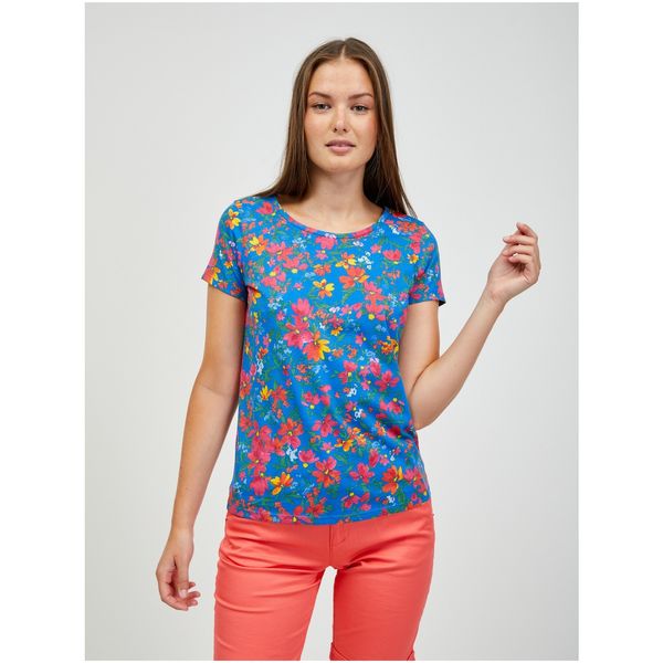 Orsay Red-blue flowered T-shirt ORSAY - Women