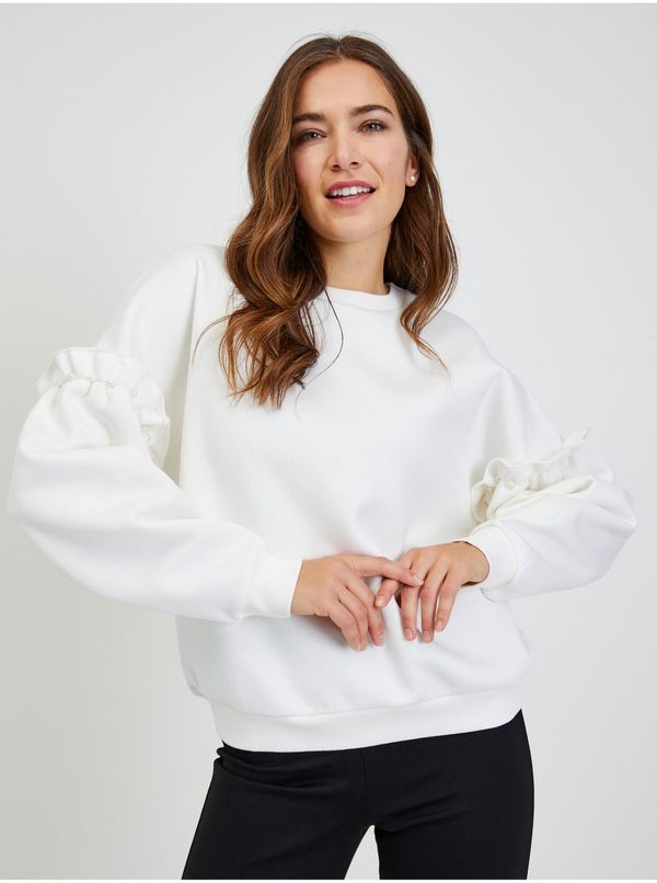 Orsay White Women's Oversize Sweatshirt with Balloon Sleeves ORSAY - Women
