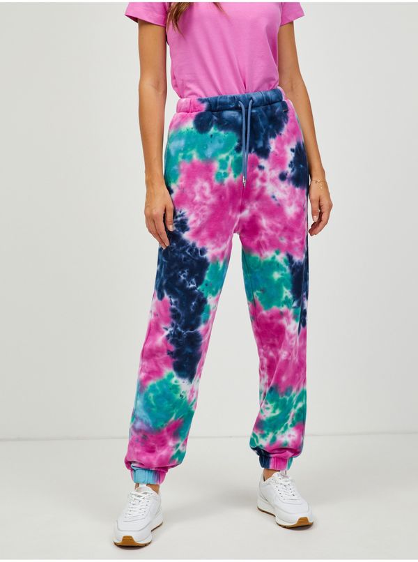 Pepe Jeans Blue-Pink Women's Batik Sweatpants Pepe Jeans Micaella - Women