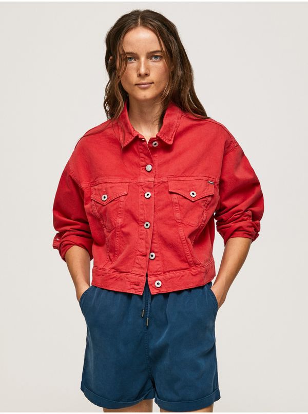 Pepe Jeans Red Denim Jacket Pepe Jeans - Women