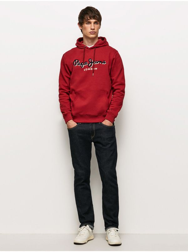 Pepe Jeans Red Men's Hoodie Pepe Jeans Lamont - Mens