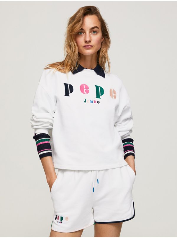 Pepe Jeans White Women's Sweatshirt Pepe Jeans Peg - Women